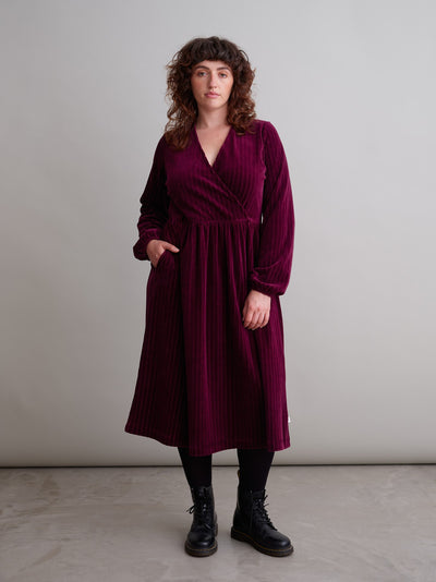 Velour Rib Dress, Chocolate Truffle