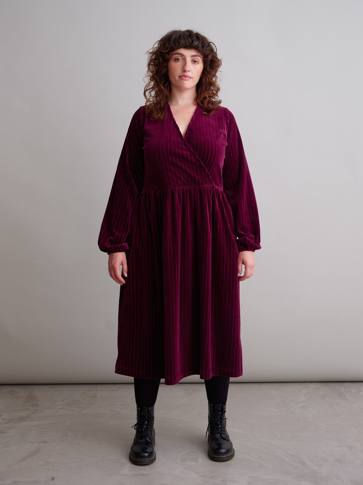 Velour Rib Dress, Chocolate Truffle