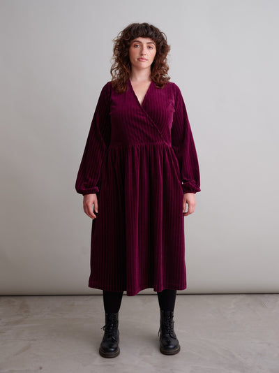 Velour Rib Dress, Chocolate Truffle