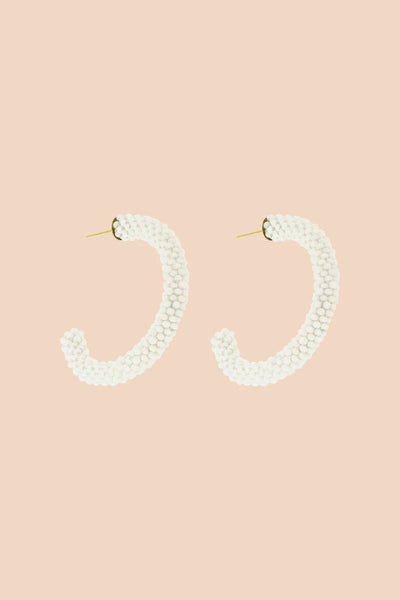 Gianna Earrings, White