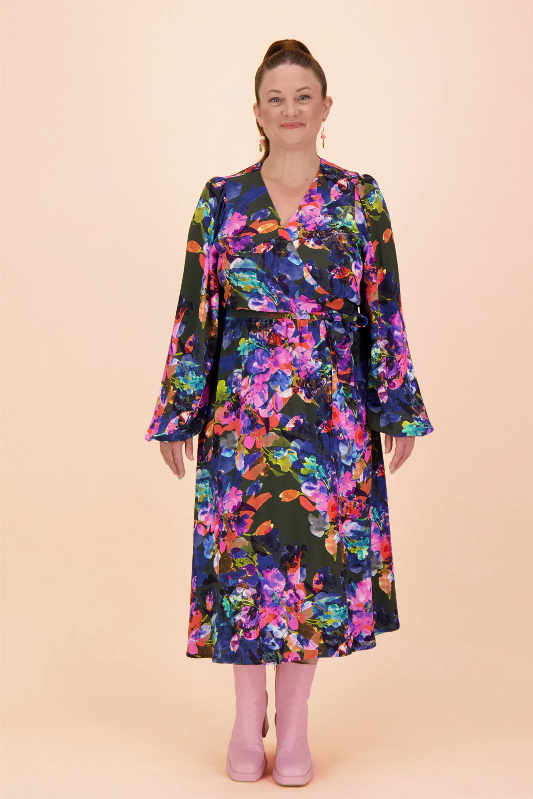 Wrap Midi Dress, Sweet Pea